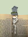Gravestone Bookmark — green in-book context