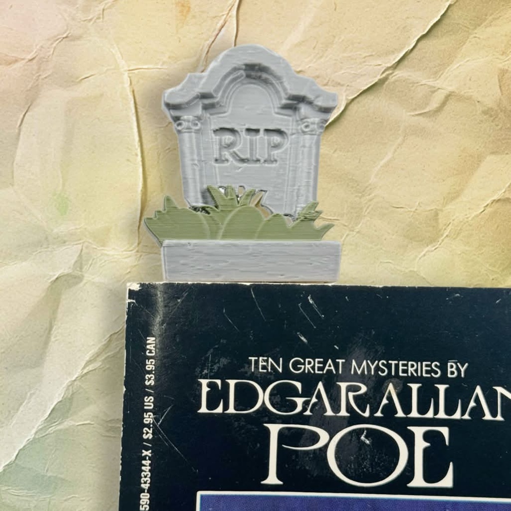 Gravestone Bookmark — book-top context
