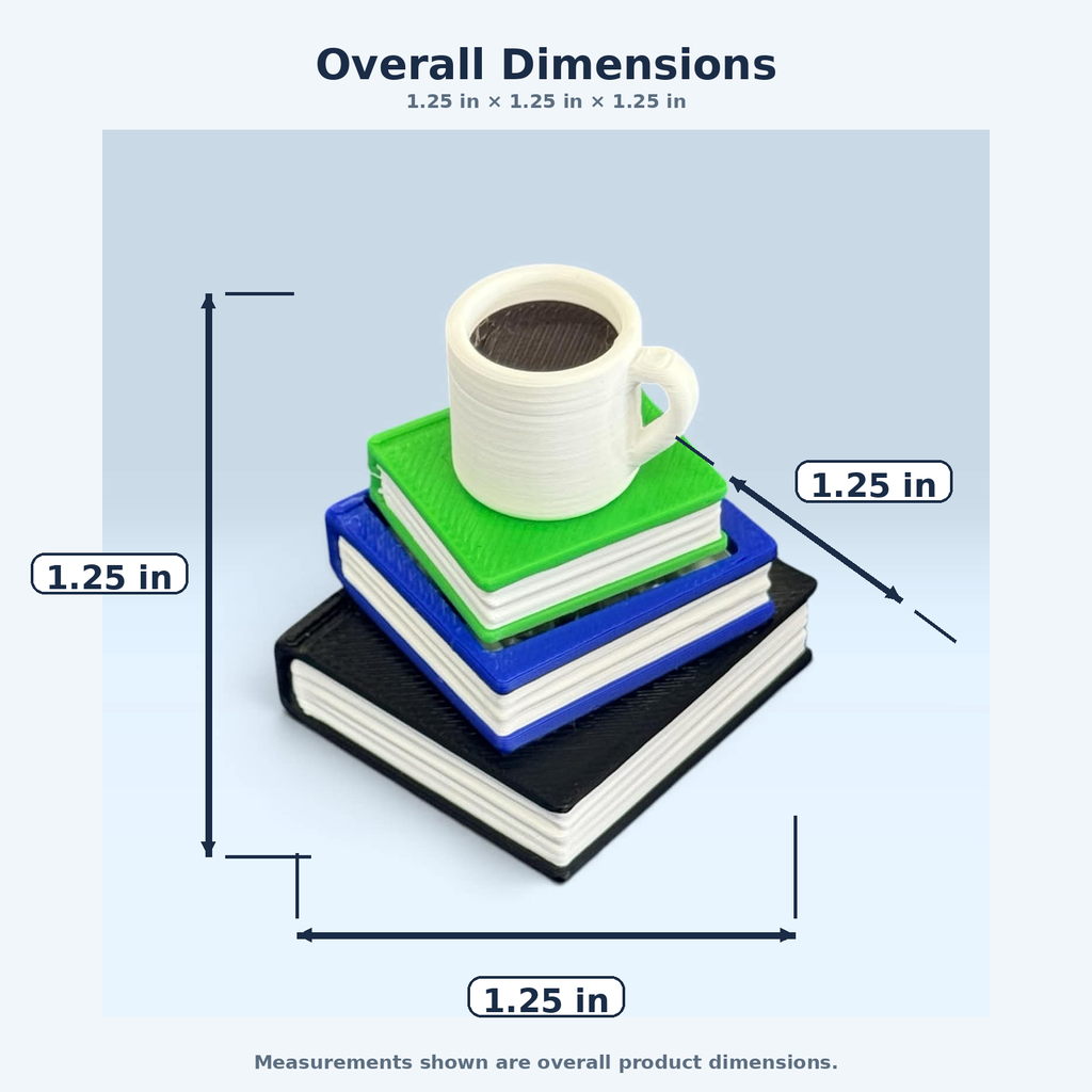 FDGT126 - Tea Time Book Stack Clicker - Dimension Infographic