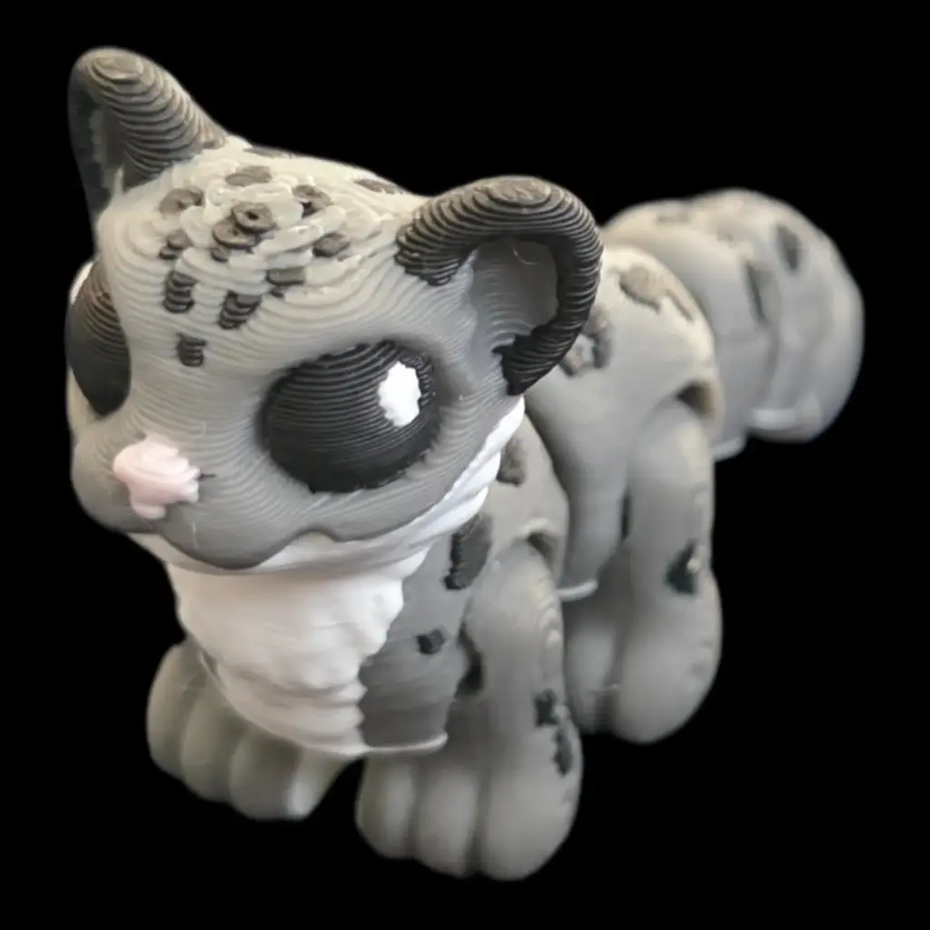 Baby Snow Leopard Hatchling Figurine | Cute Big Cat Miniature Collectible Desk Decor