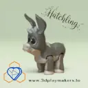 🫏 Hatchling Donkey Mini Articulated Fidget Toy – Cute 3D Printed Pocket Farm Animal, Desk Companion, Sensory Collectible, Adorable Gift