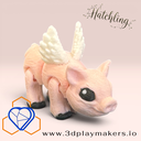 🐷When Pigs Fly🪽 Flying Pig Hatchling Articulated Fidget Figure – Cute Winged Piglet Fantasy Desk Toy,  Pig Collectible, Whimsical Gift for Kids & Adults