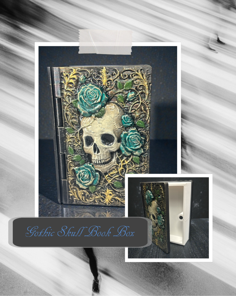 Antique Skull Book Box