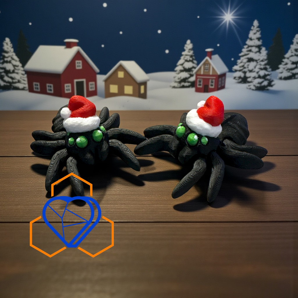 Tiny Santa Claus Hat Spider