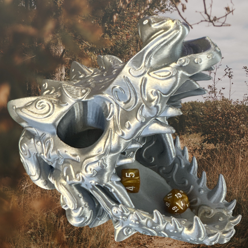 [DT012 - KEK Decorated Dice Tower] Embossed Dragon Skull Dice Tower
