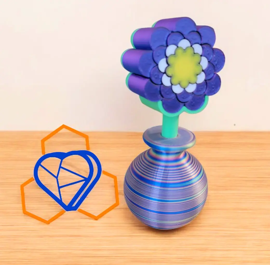 [FGT041 - Flower Fidget Set] Fidget Flower and Vase